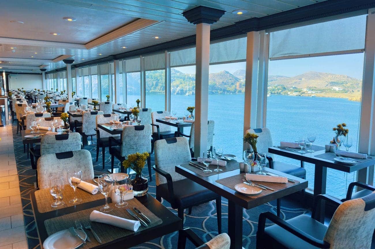 Windows Café dining room with panoramic sea views