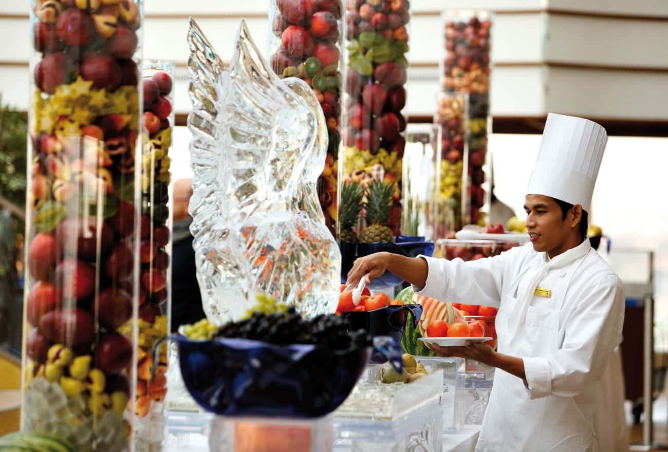 Costa Deliziosa buffet with fruit display