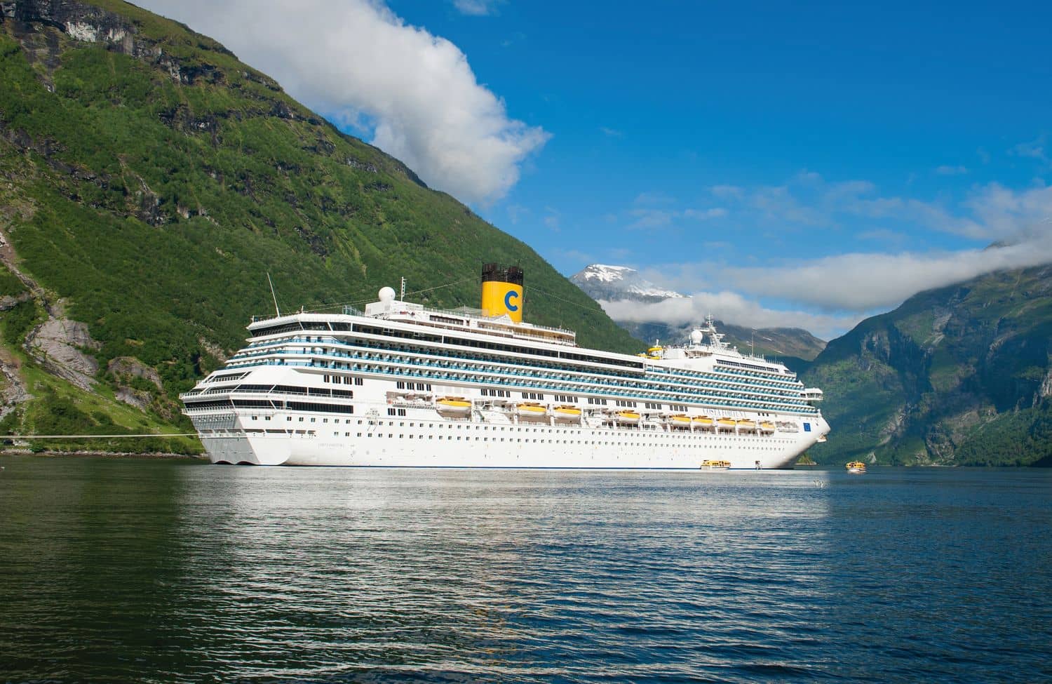 Costa Fortuna docked in Geiranger, Norway