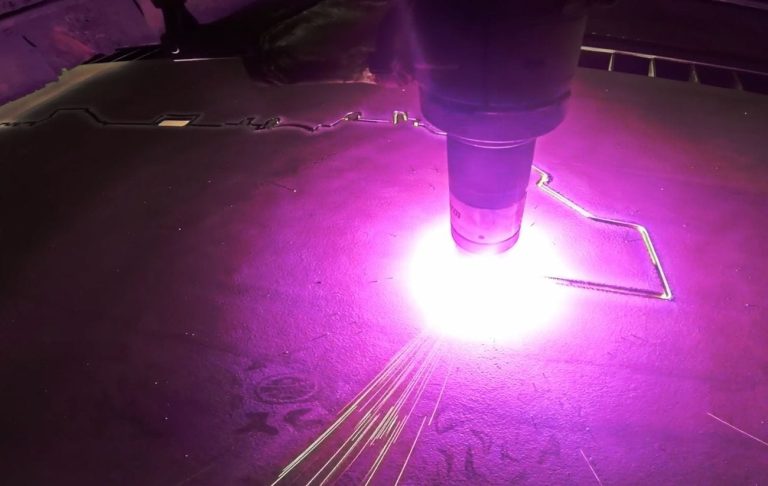 Plasma cutting of the first steel for Celebrity Xcite at Chantiers de l’Atlantique