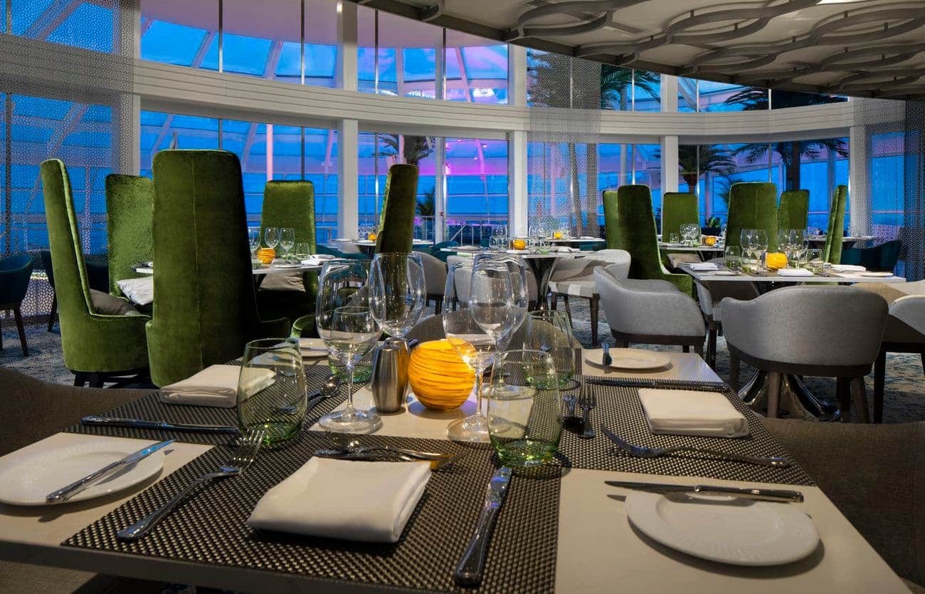 Silver Suites dining area with elegant modern design and ocean views