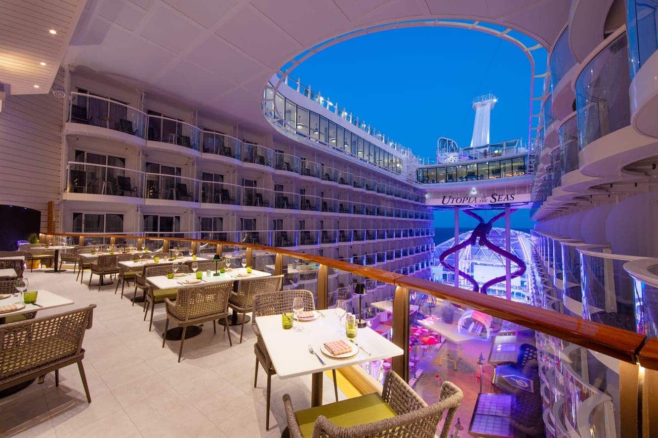 Giovannis Italian Kitchen and Wine Bar on Utopia of the Seas overlooking the Boardwalk