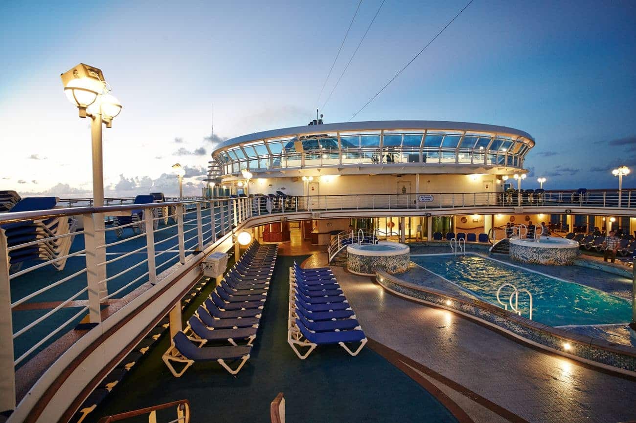 Neptune’s Reef pool area during the evening