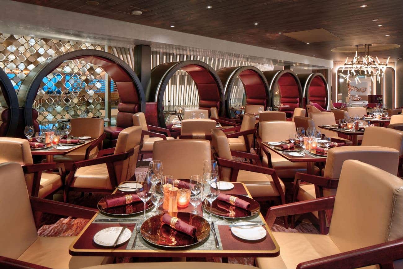 Fine Cut Steakhouse dining room with circular booth seating