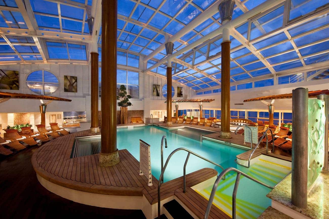 Celebrity Infinity indoor solarium pool area