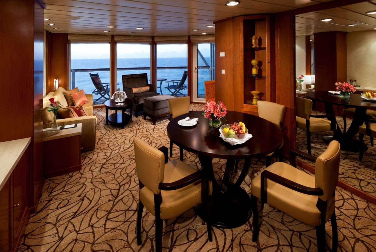 Celebrity Infinity suite living room with ocean view