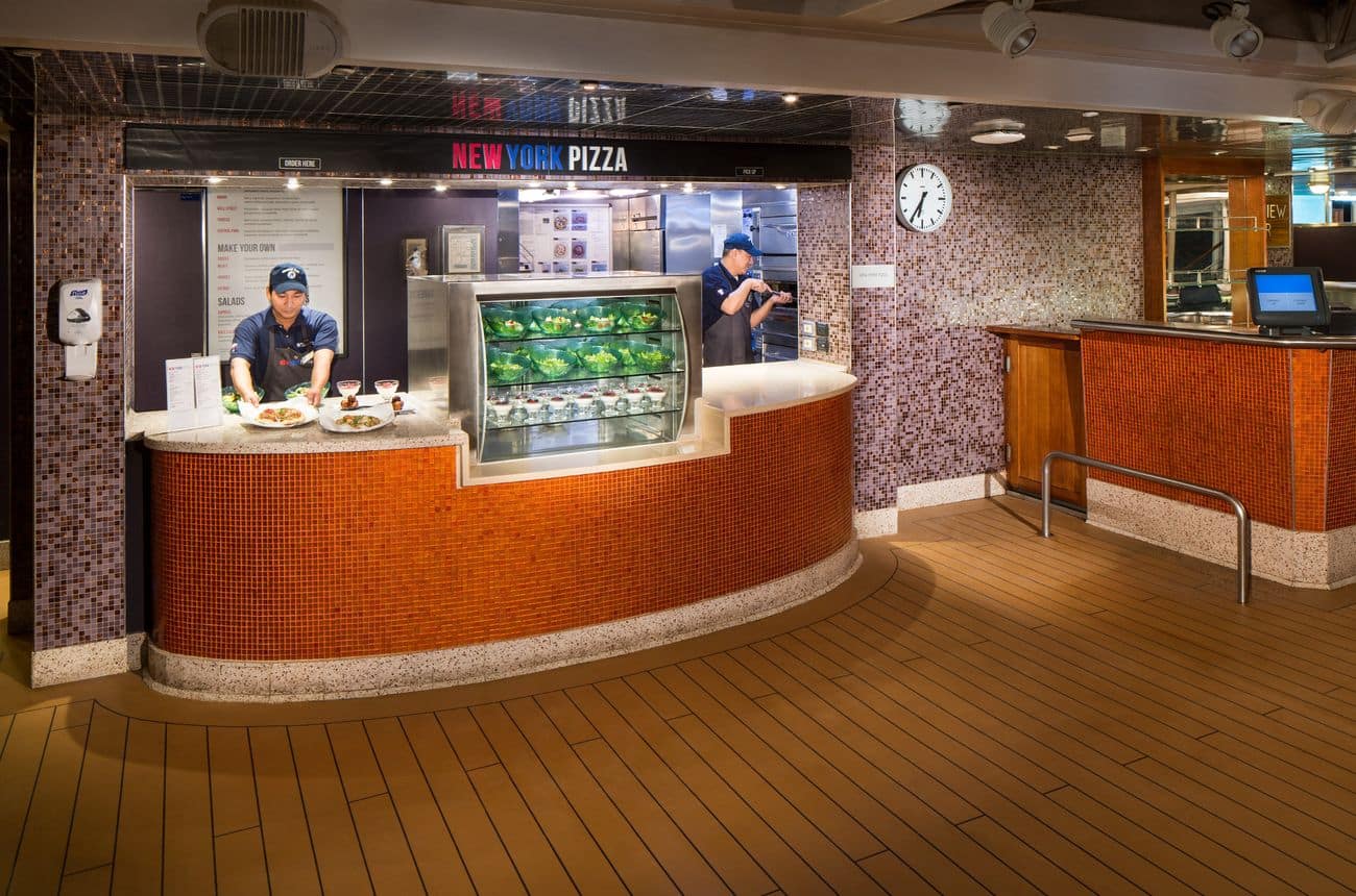 New York Pizza counter on board Eurodam cruise ship