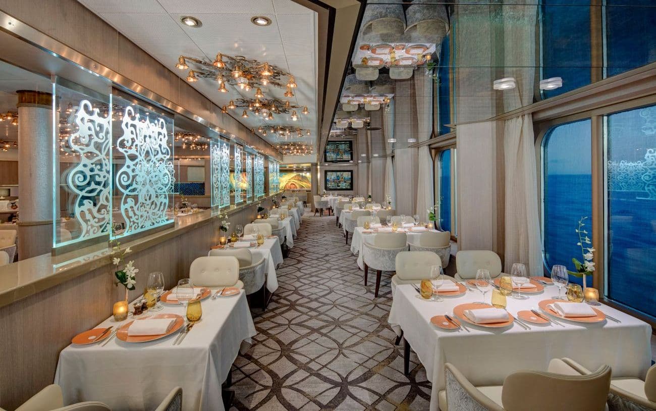 Pinnacle Grill steakhouse dining room aboard Noordam