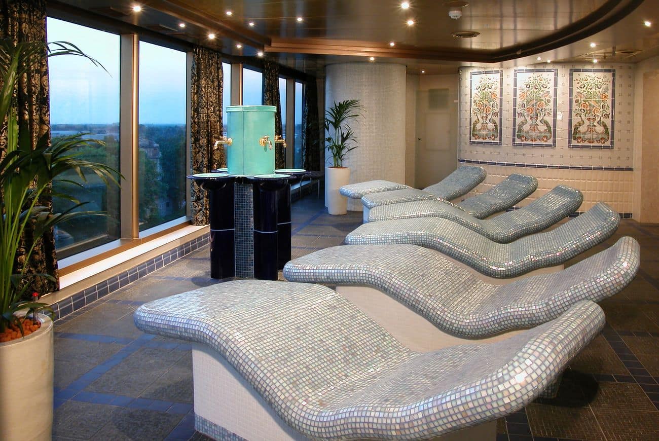 Thermal Suite heated loungers on Oosterdam
