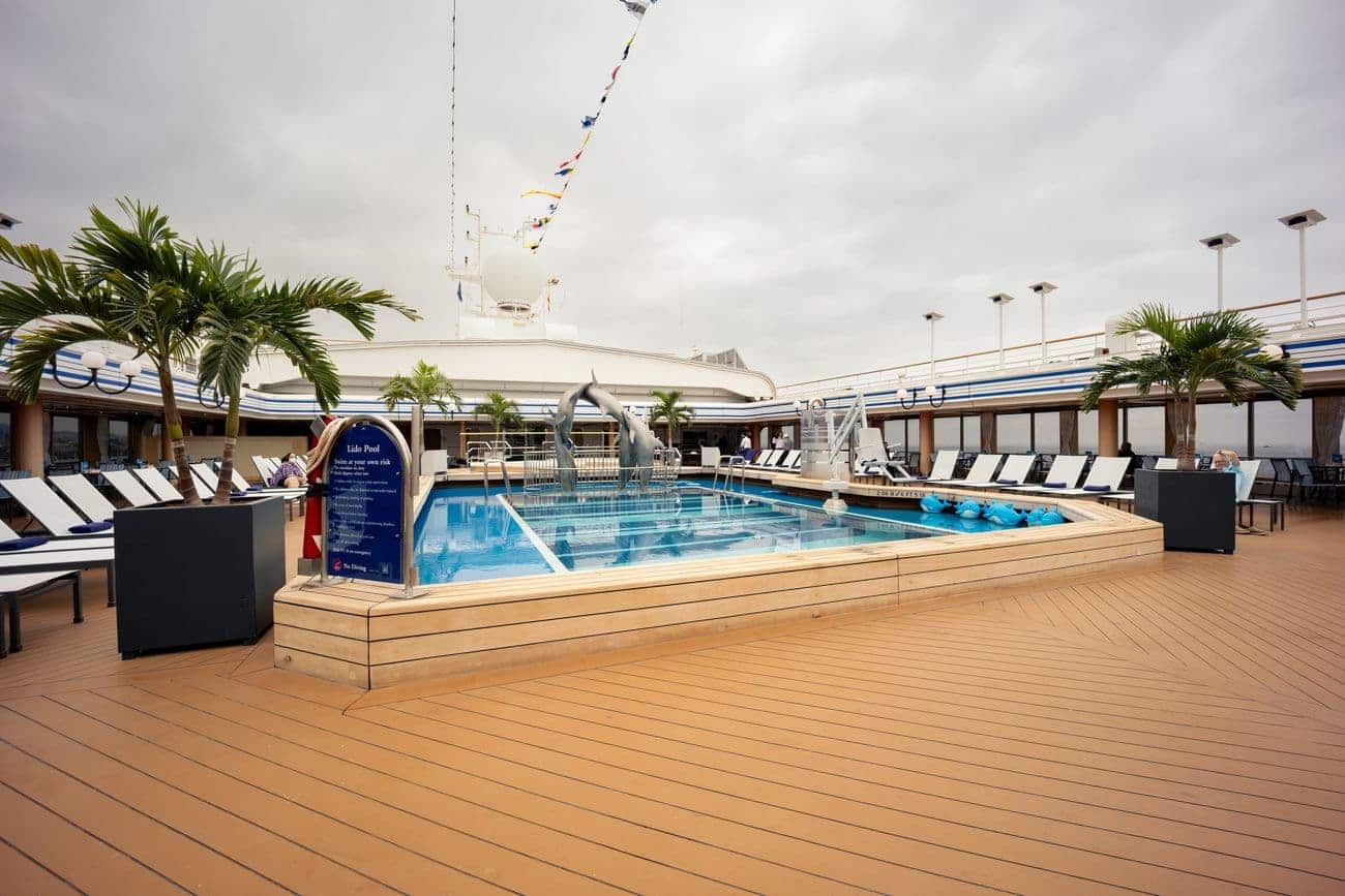 Lido Pool deck on Volendam cruise ship