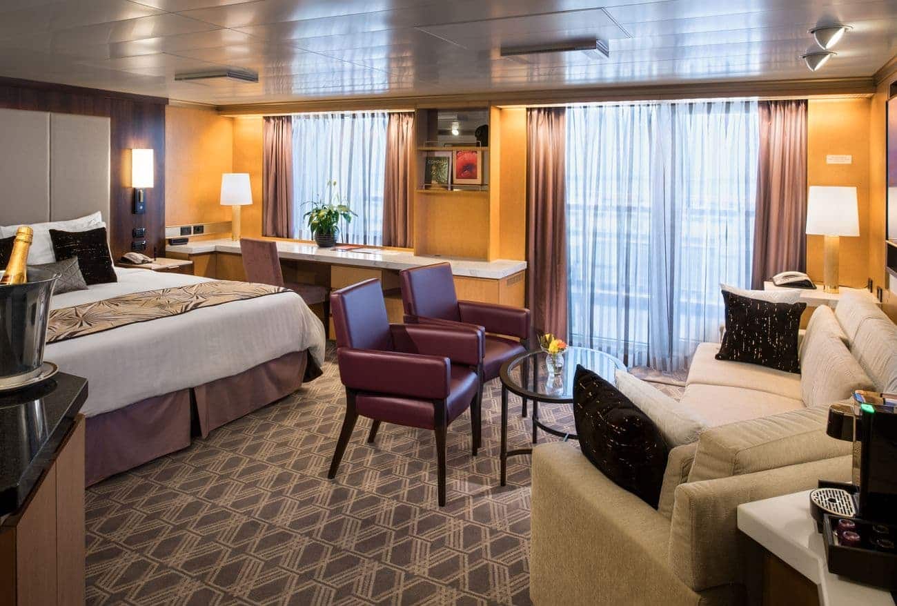 Neptune Suite bedroom on Westerdam