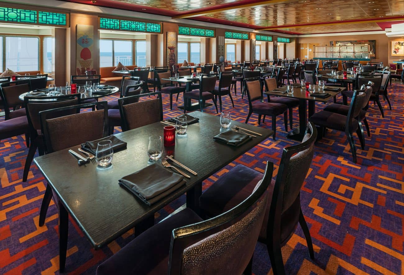 Lotus Garden Asian restaurant dining room on Norwegian Pearl