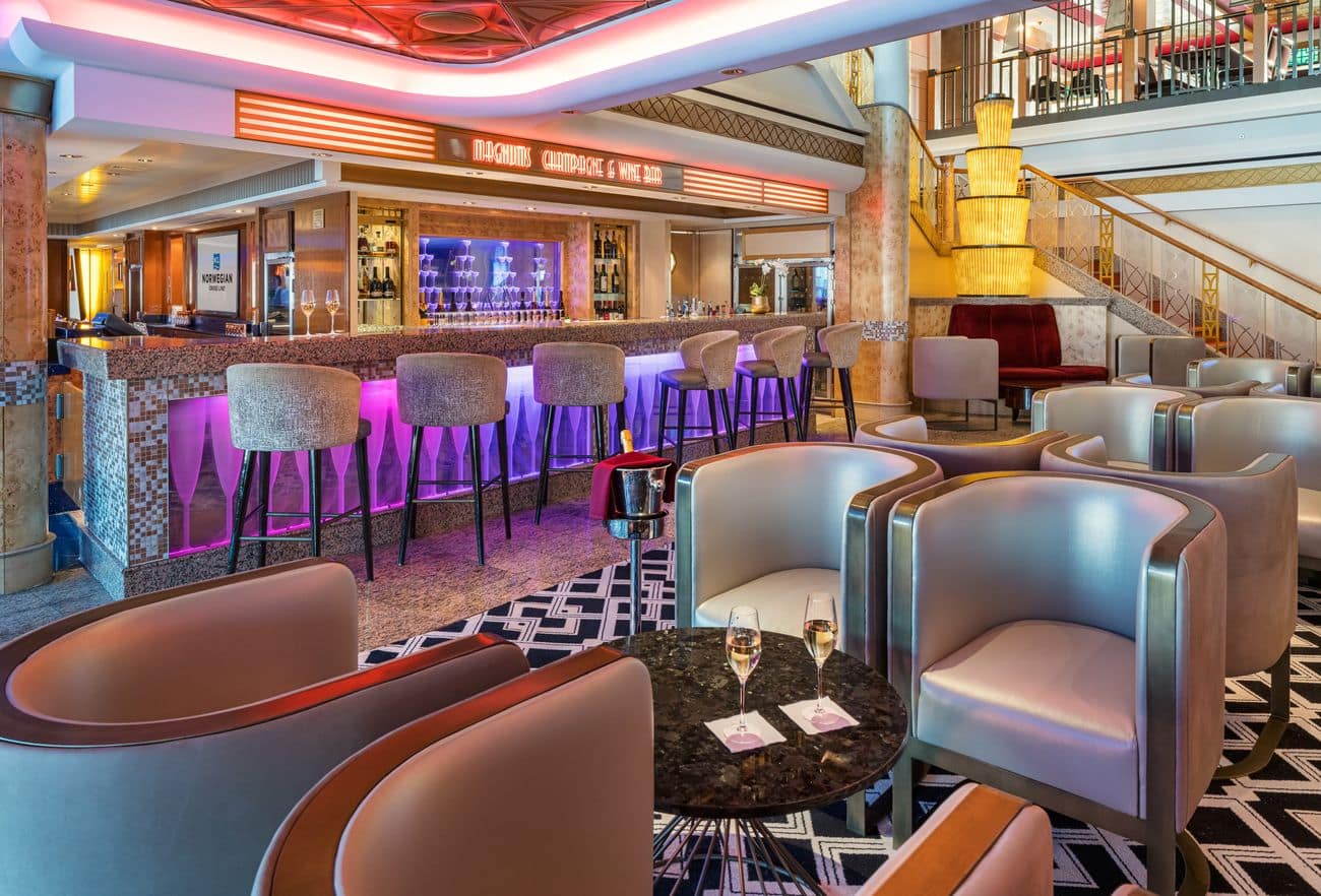 Magnum’s Champagne and Wine Bar seating area