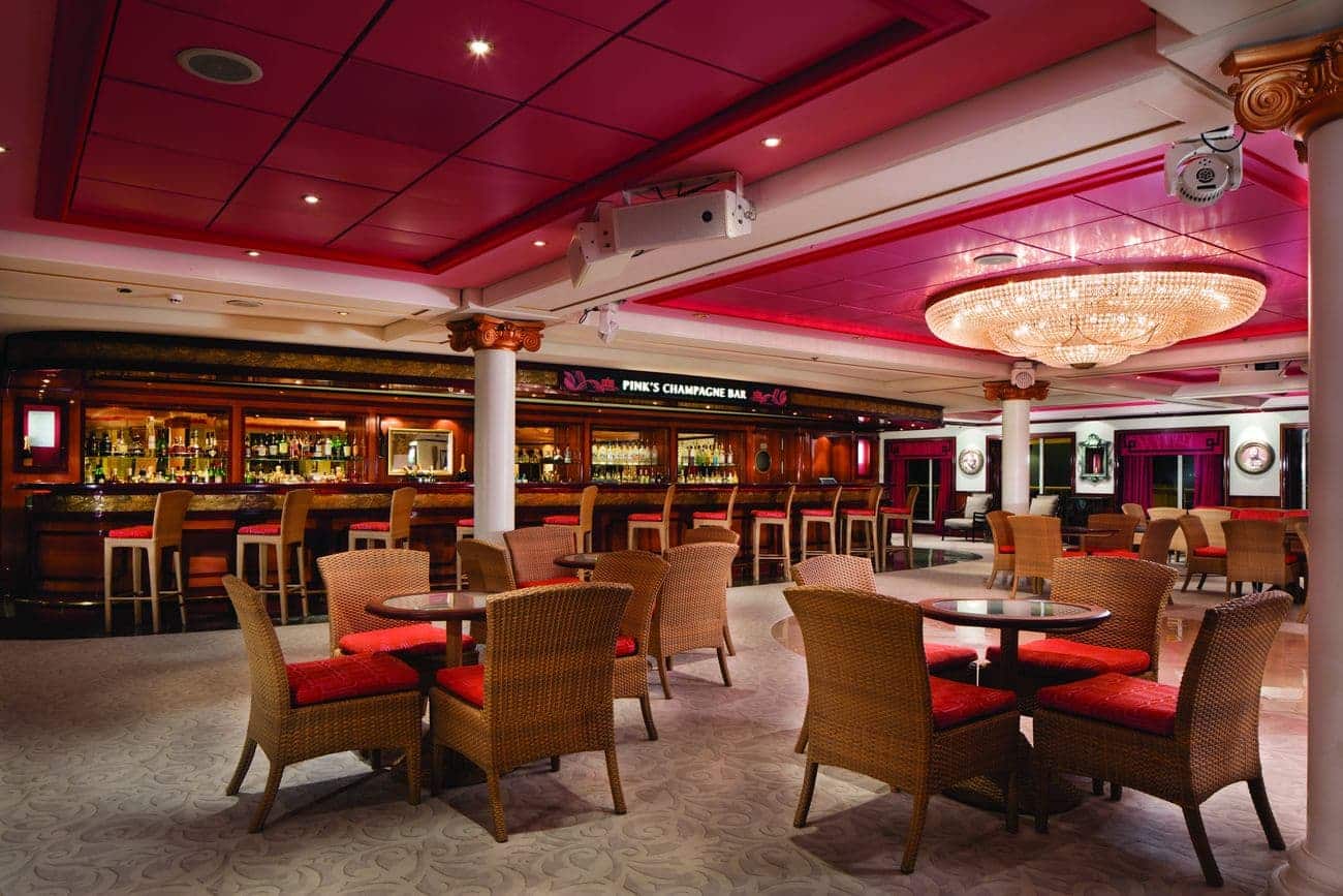 Pink’s Champagne Bar lounge aboard Pride of America