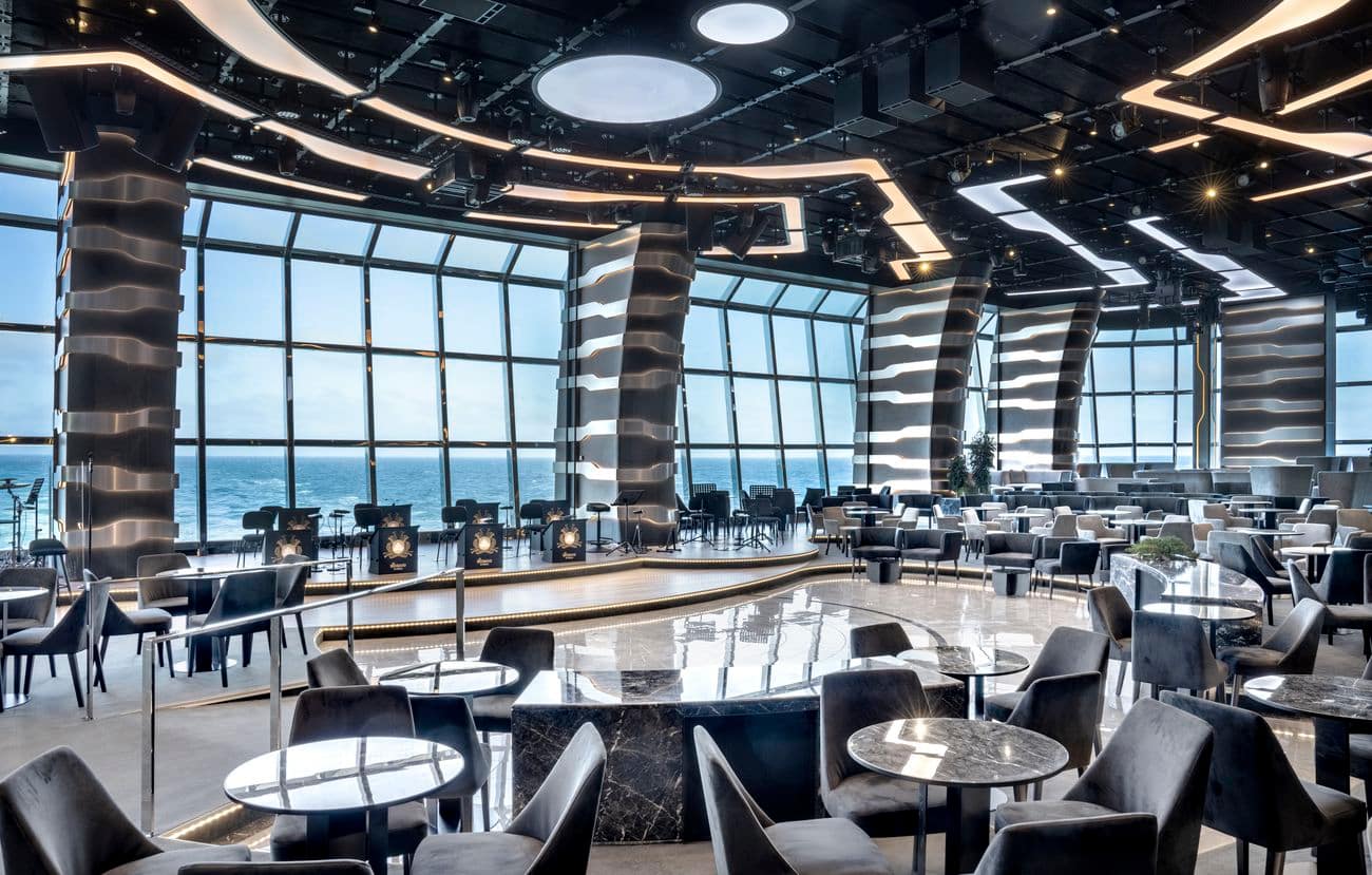 Carousel Lounge with stage and ocean views