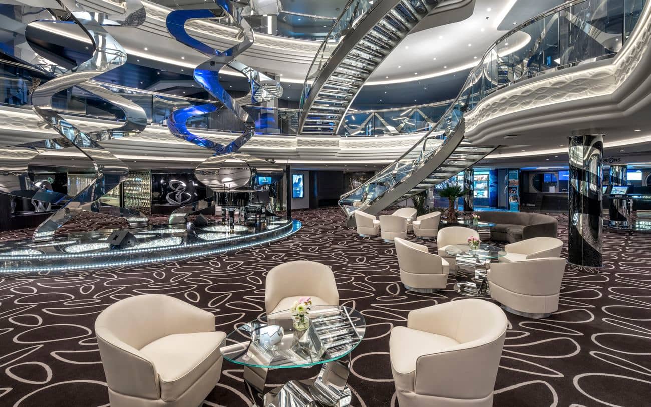 Infinity atrium with sculptural staircases