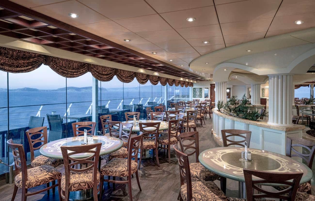 MSC Orchestra La Piazzetta buffet restaurant with ocean views