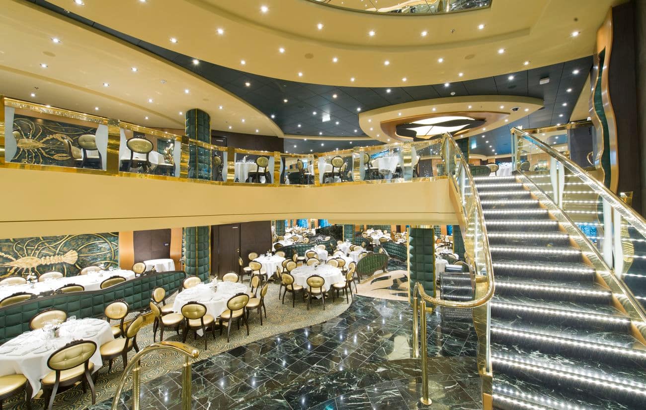 The Golden Lobster restaurant staircase and dining room