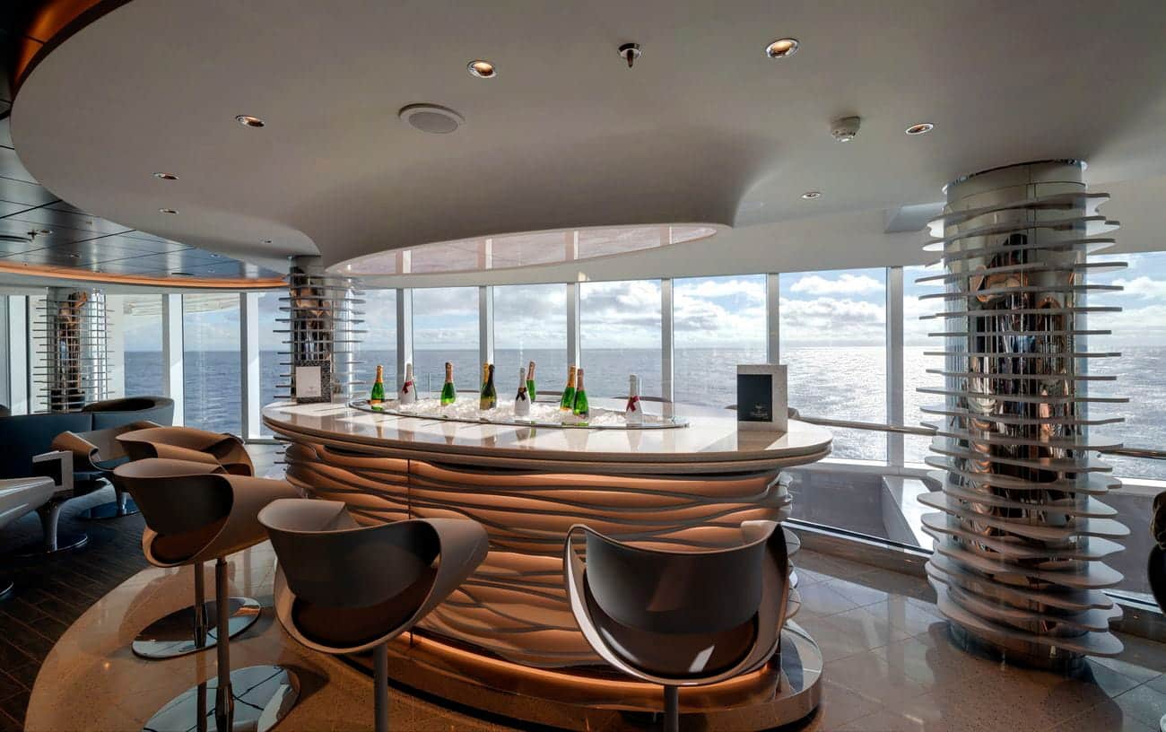 Champagne Bar with panoramic sea views