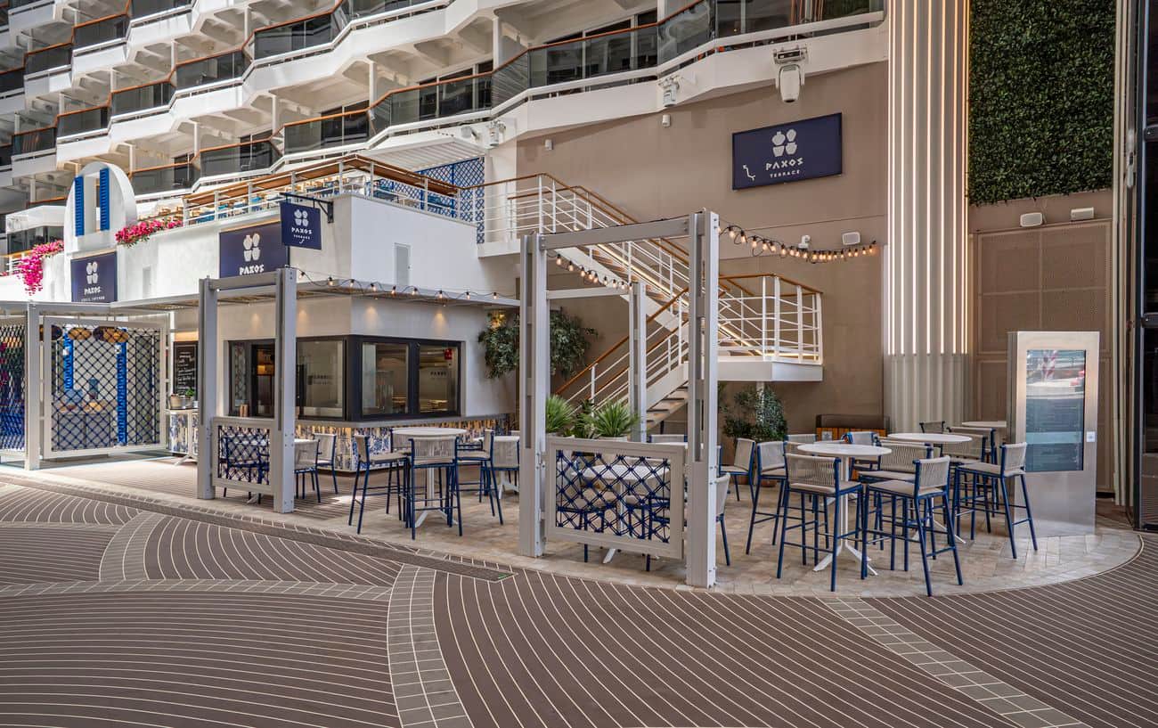 Paxos Terrace outdoor dining promenade