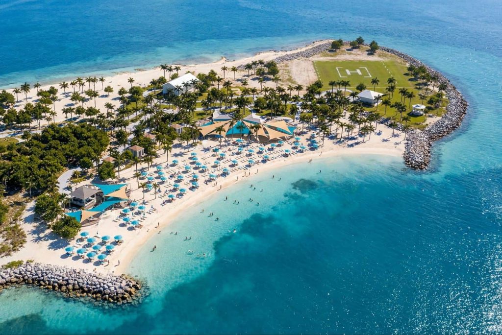 Ocean Cay upgrades - Paradise Sands adults-only beach aerial view