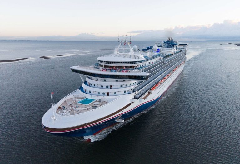 Carnival Encounter Refurbishment Signals Brisbane Return With New Energy Carnival Encounter refurbishment shown in an aerial exterior view as the ship sails at sea after dry dock