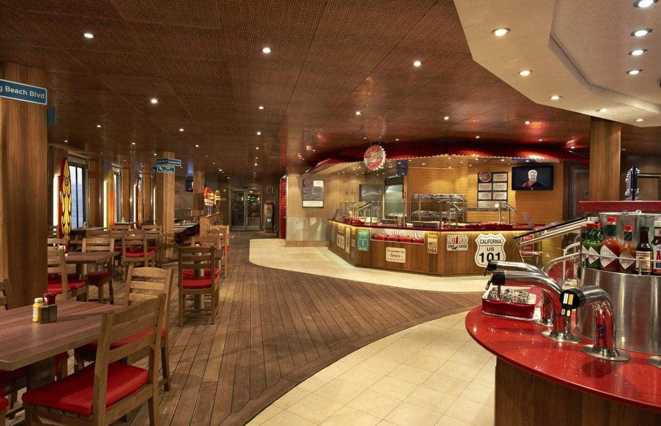 Guy’s Burger Joint onboard cruise ship Lido deck