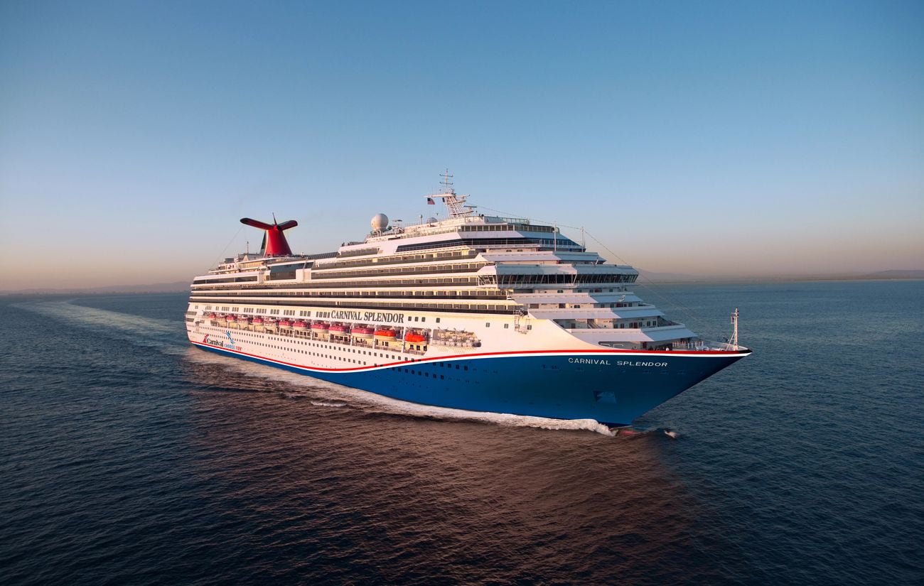 Carnival Splendor sailing on calm ocean water