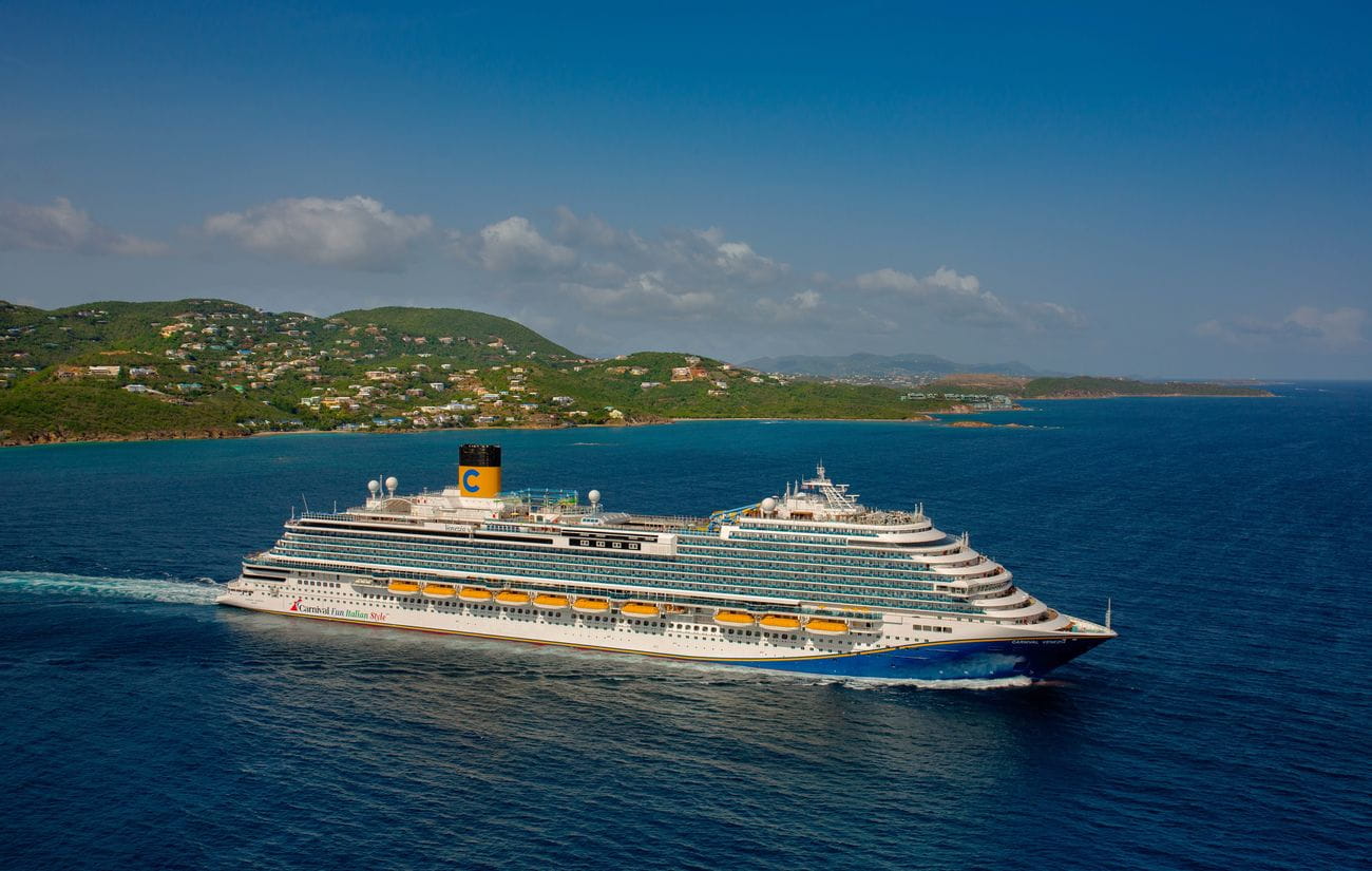 Carnival Venezia sailing off St. Thomas