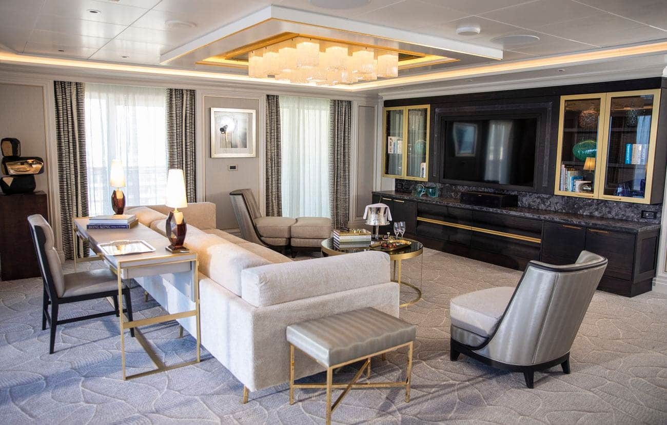 Seven Seas Splendor Regent Suite spacious living room interior