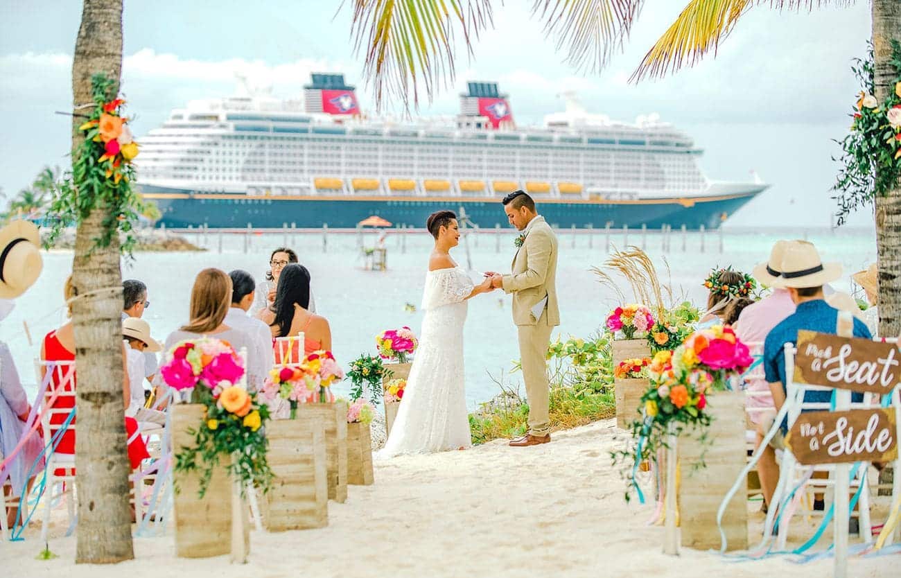 Disney Cruise Line beach wedding at Castaway Cay