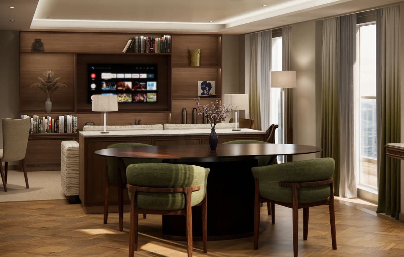 Junior Penthouse Suite lounge and dining area