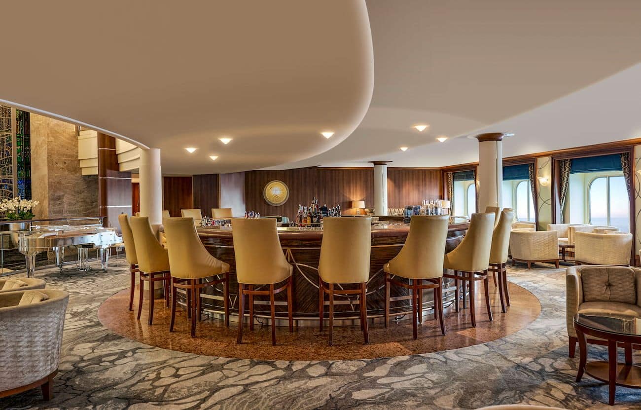 Crystal Cove lounge with circular bar seating