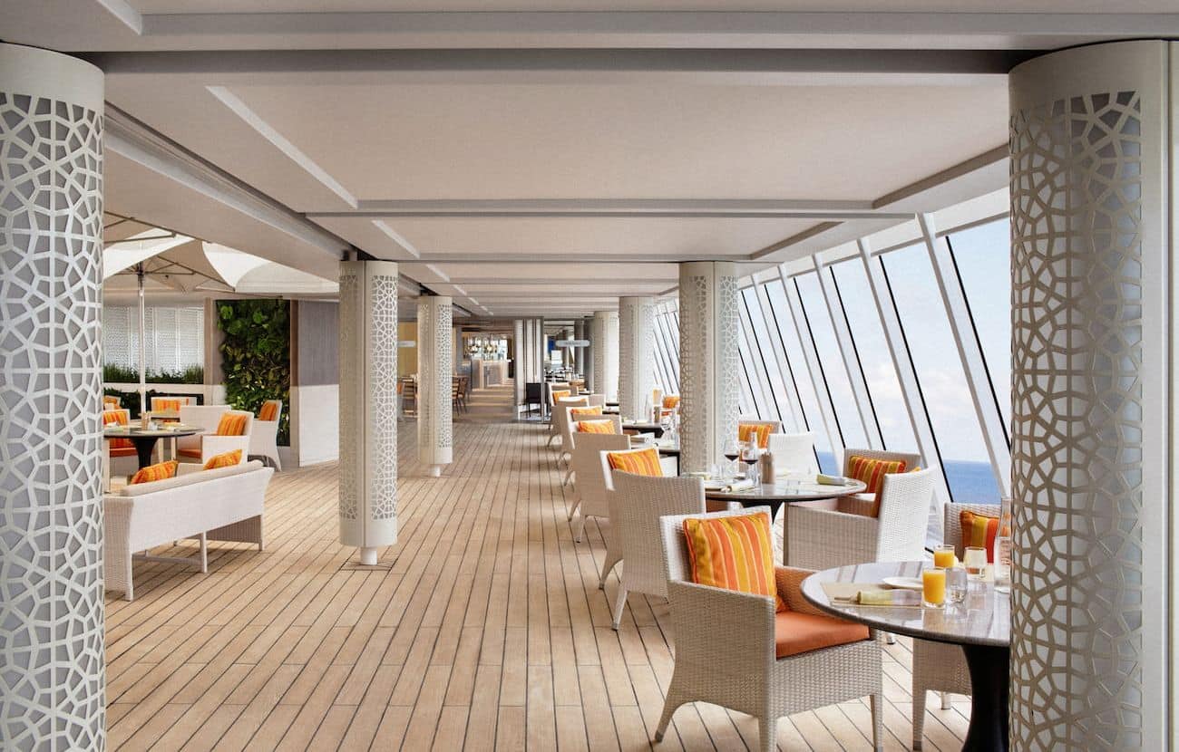Trident Grill seating beside panoramic windows