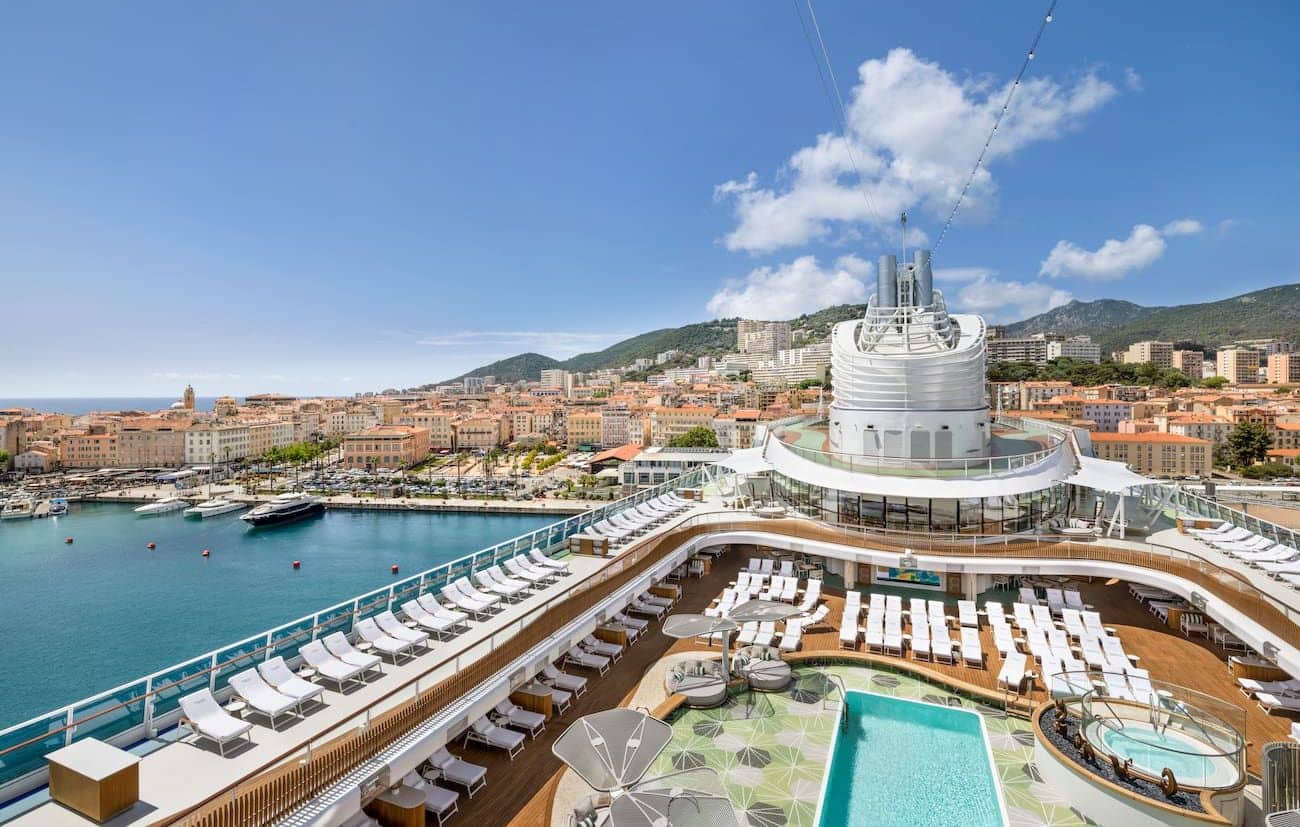 Oceania Vista Pool Deck in Ajaccio Corsica