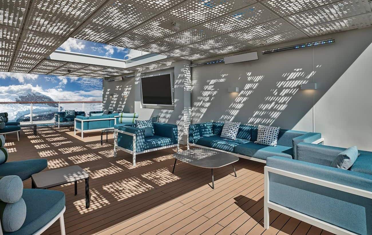 Silver Endeavour Sun Deck shaded seating