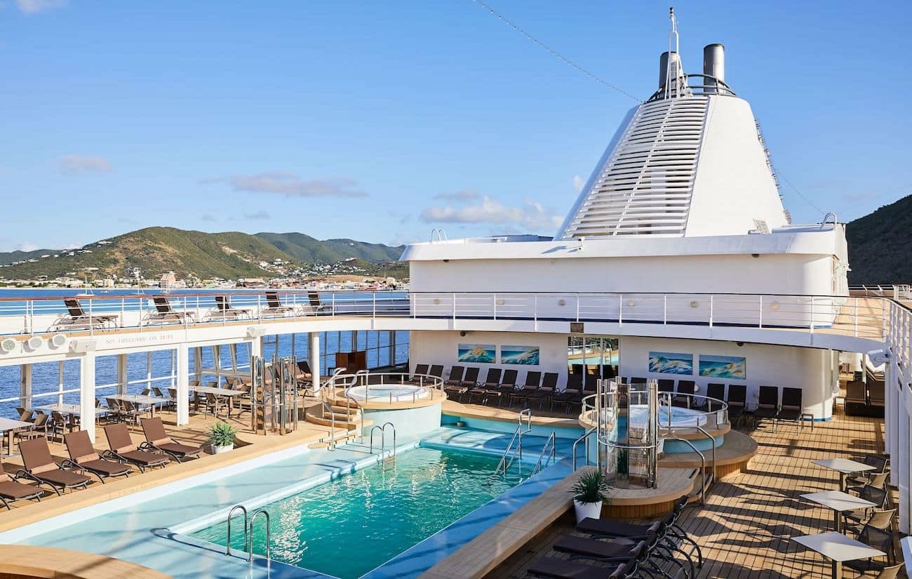 Silver Shadow Pool Deck with whirlpools