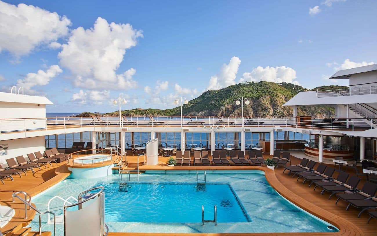Sun Deck pool near Guadeloupe island
