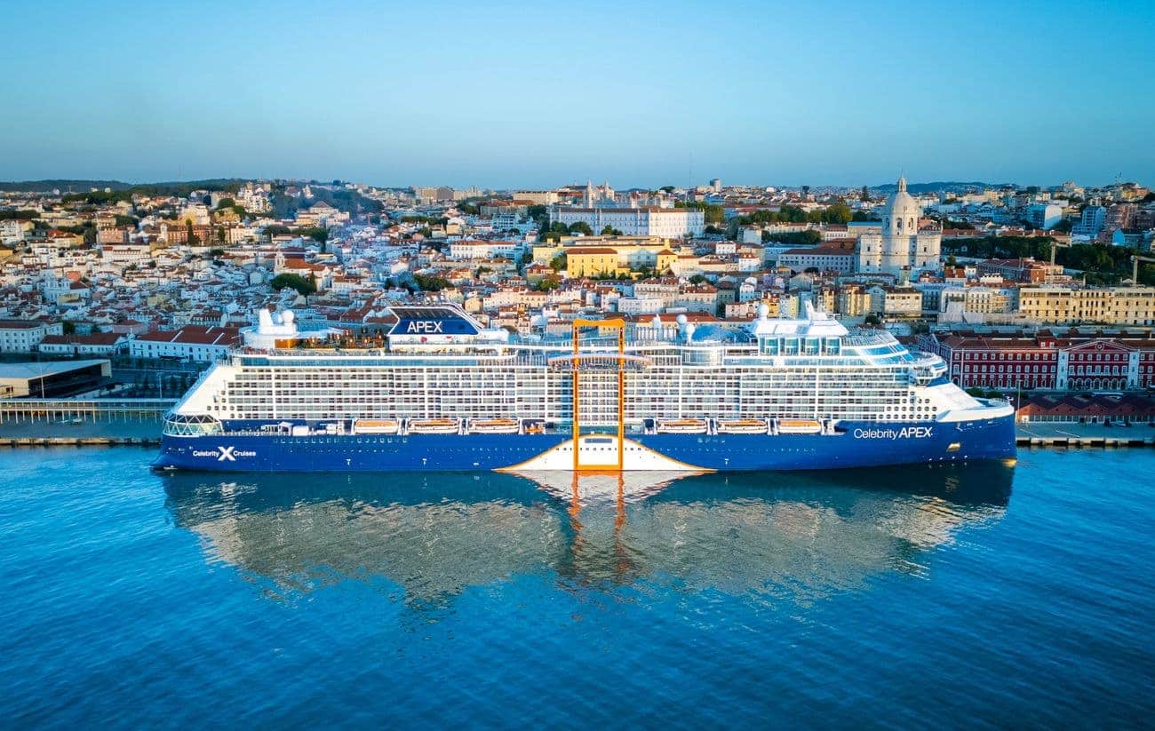 Celebrity Apex aerial view in Lisbon