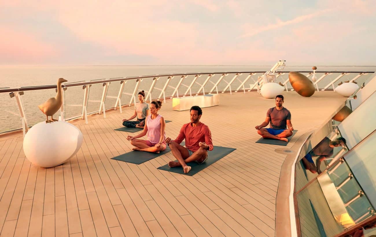 Celebrity Beyond yoga session on deck