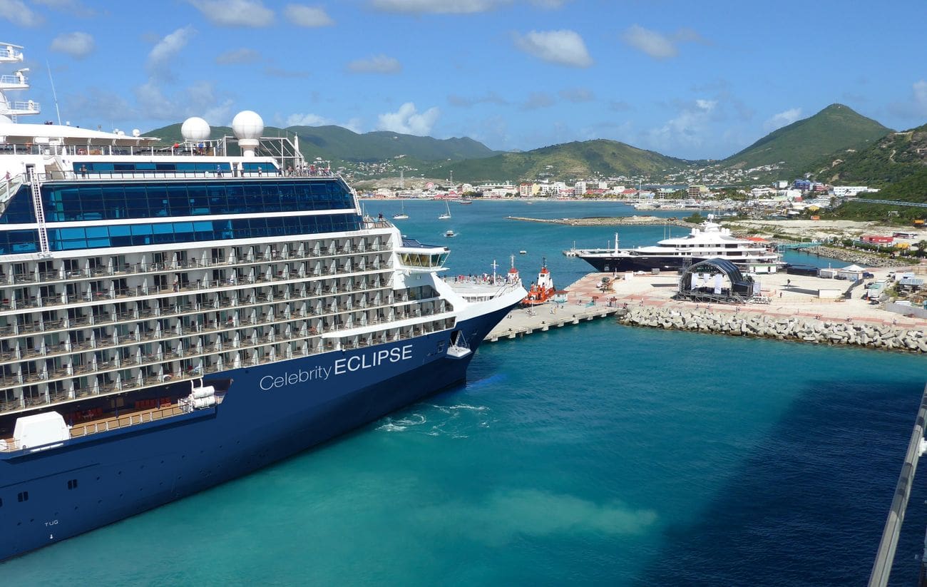 Celebrity Cruises ship arriving in St. Martin
