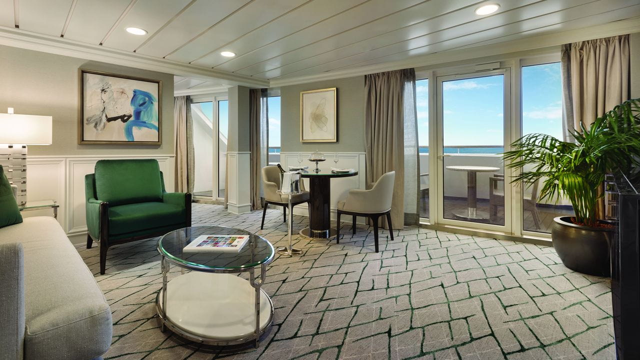 Vista suite living room with balcony