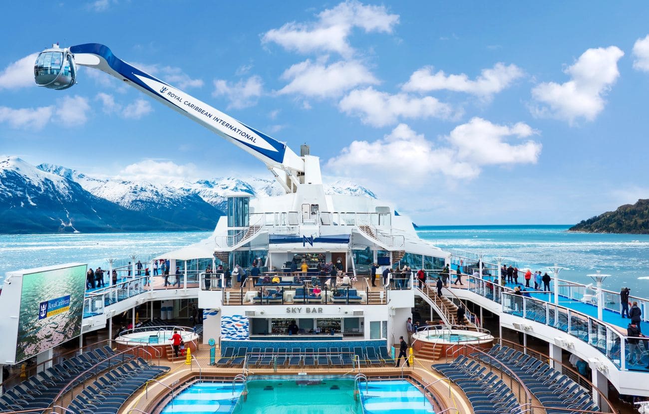 Royal Caribbean International Ovation of the Seas North Star and Sky Bar near Hubbard Glacier