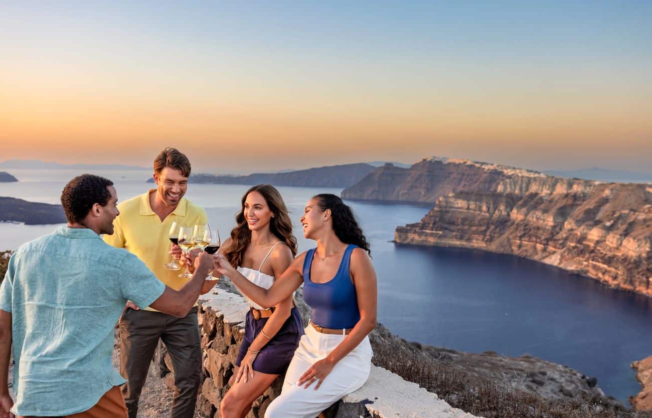 Royal Caribbean International guests visiting Venetsanos Winery in Santorini