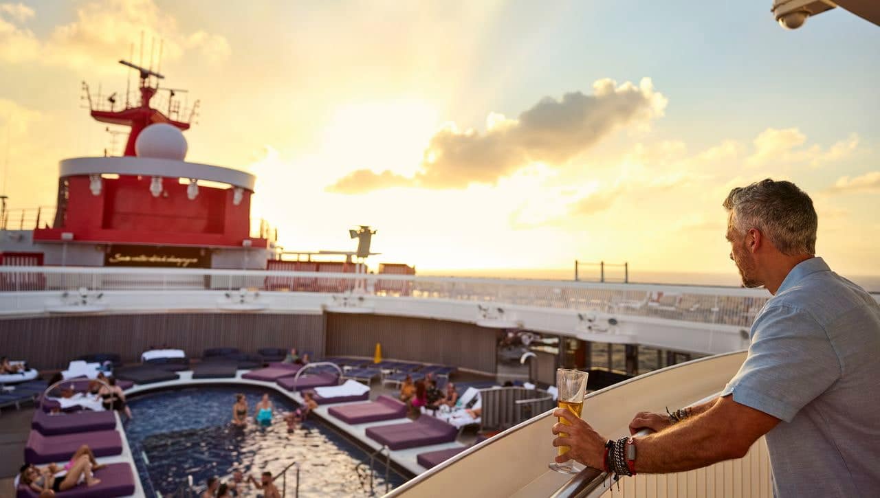 Scarlet Lady Athletic Club with sunset view