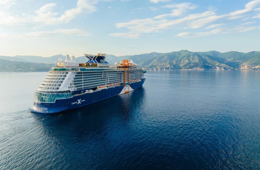 Celebrity Edge sailing off Portofino on the Italian Riviera
