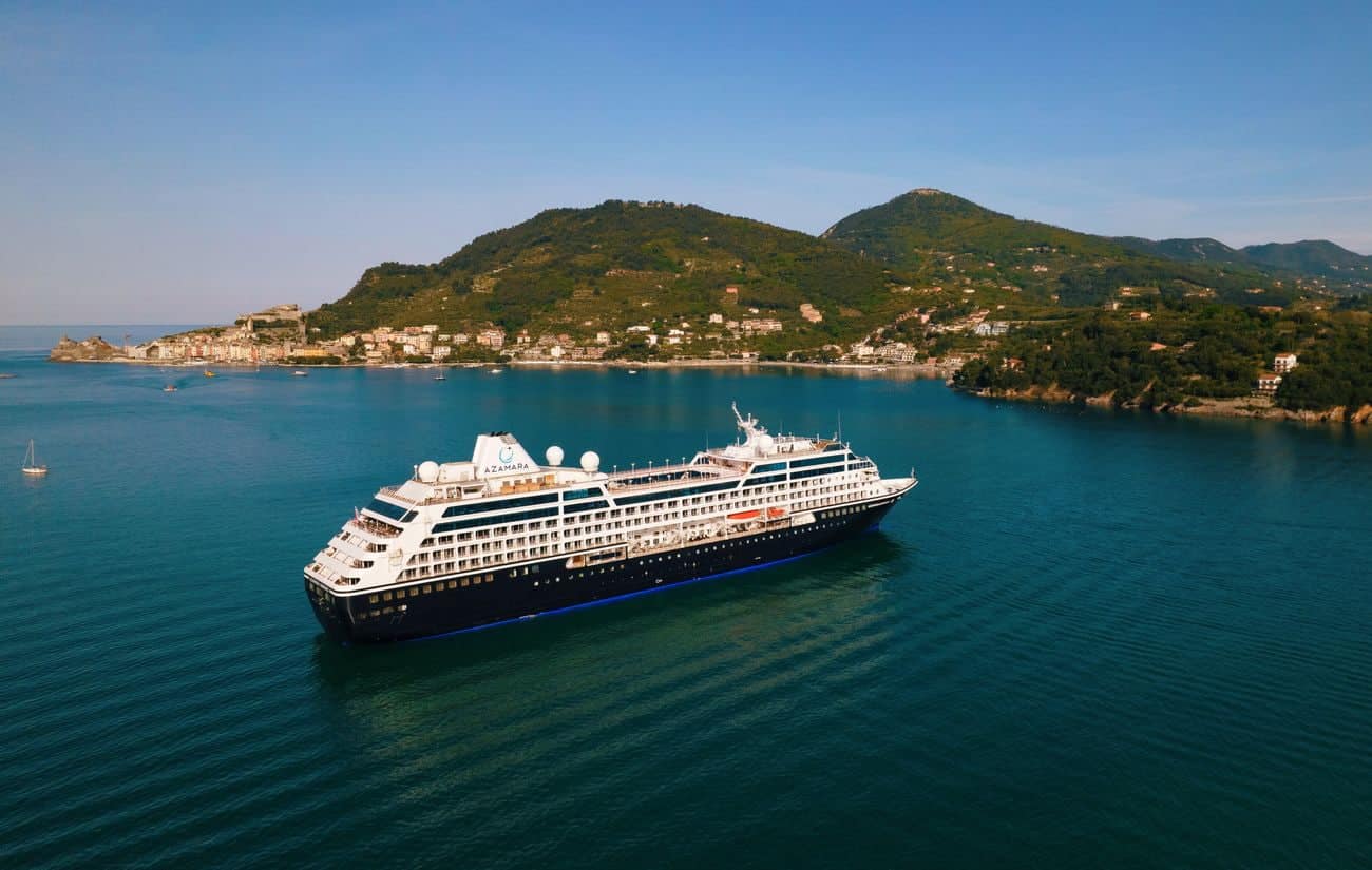 Azamara Onward cruising near Portovenere on Italian coast