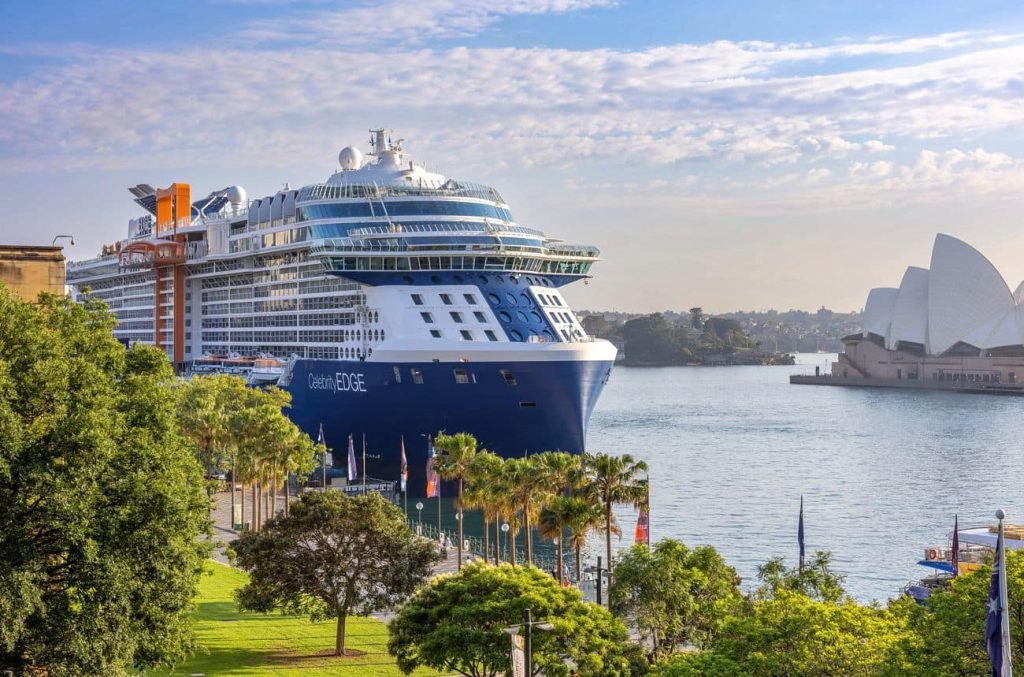 Celebrity Edge docked at Circular Quay in Sydney