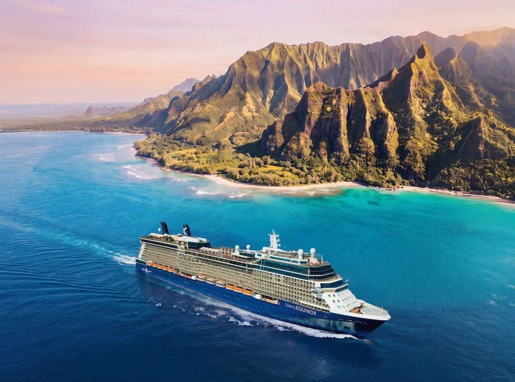 Celebrity Equinox sailing along Kauai’s Na Pali Coast