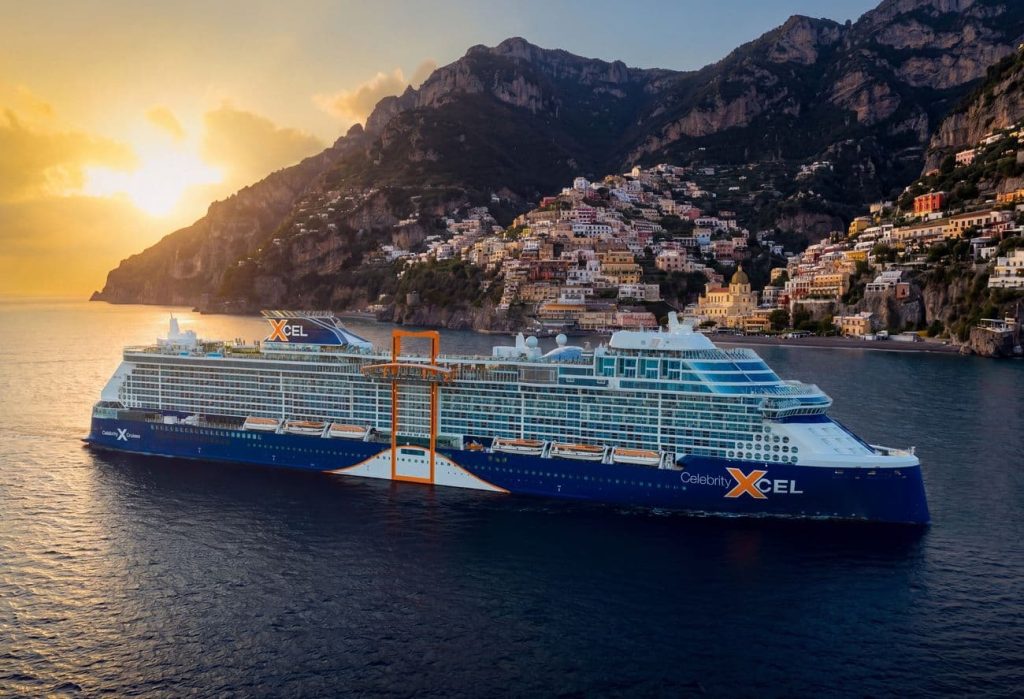 Celebrity Xcel off Positano during Celebrity Cruises 2028-2029 Itineraries
